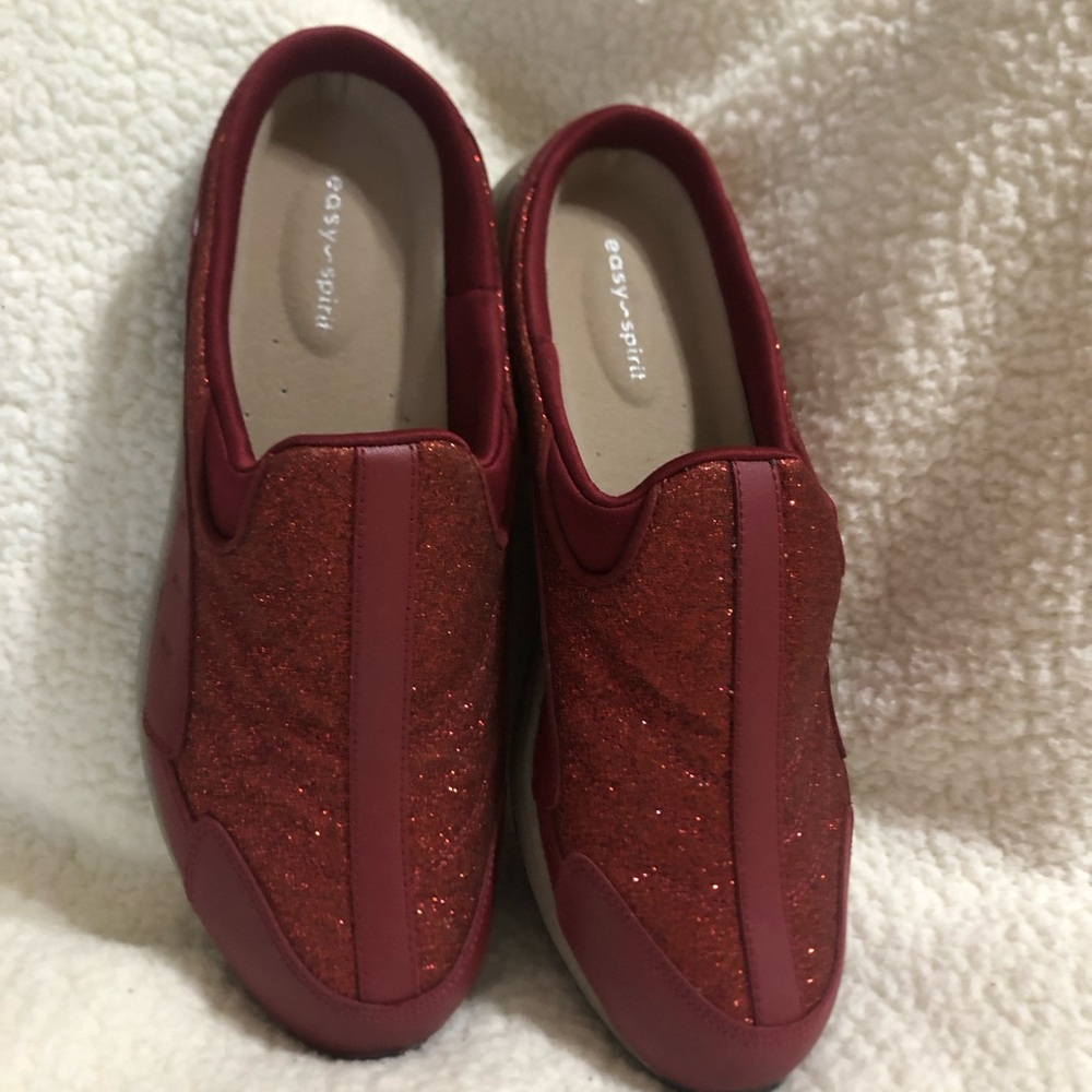 Easy Spirit Reddish Slip On Shoes With Sparkle Size 11